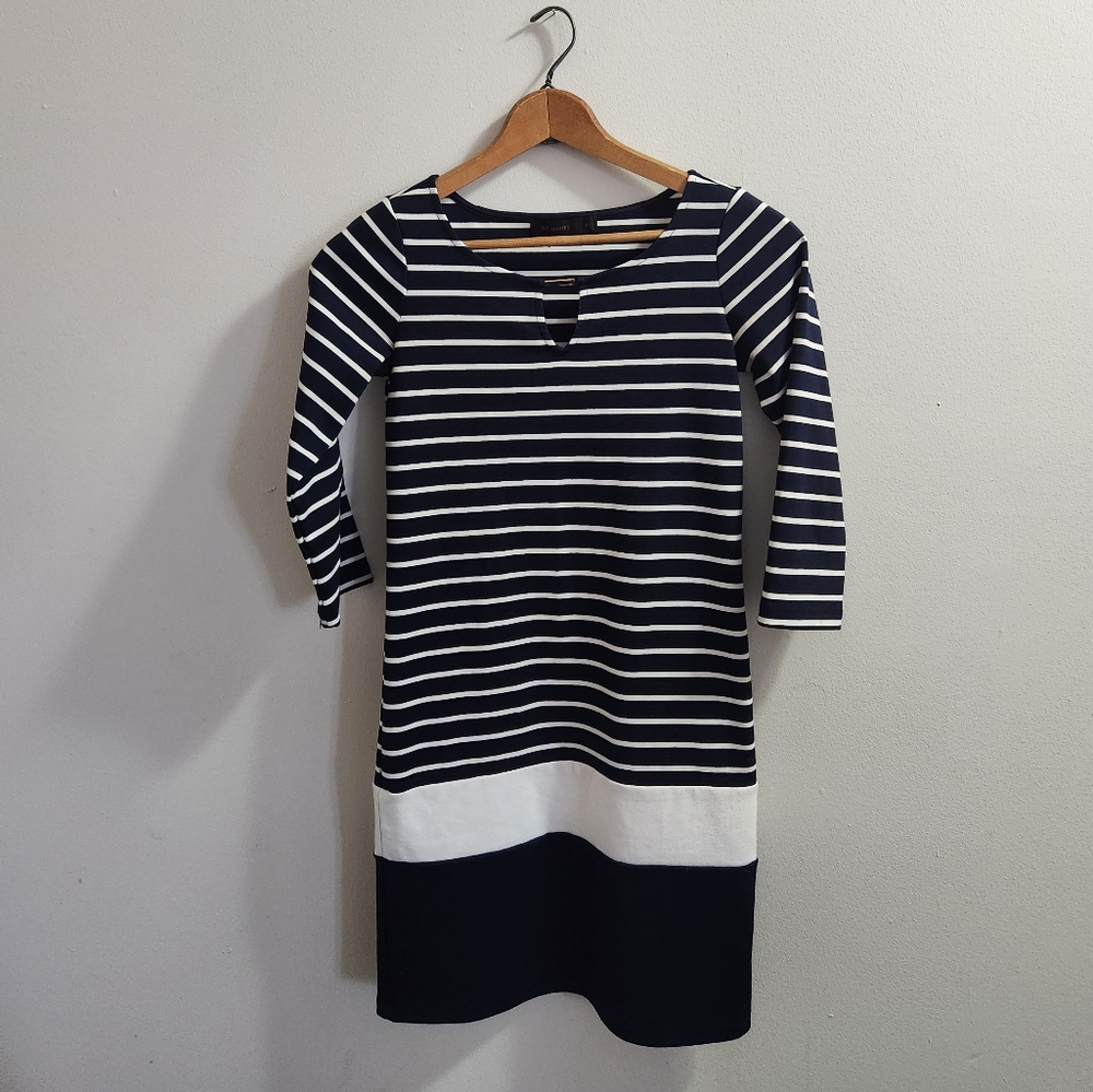 Navy blue and white sheath dress, the Limited